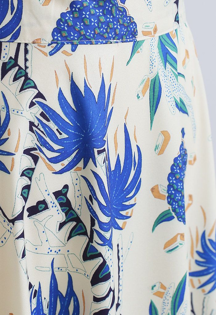 Tropical Pineapple A-Line Maxi Skirt