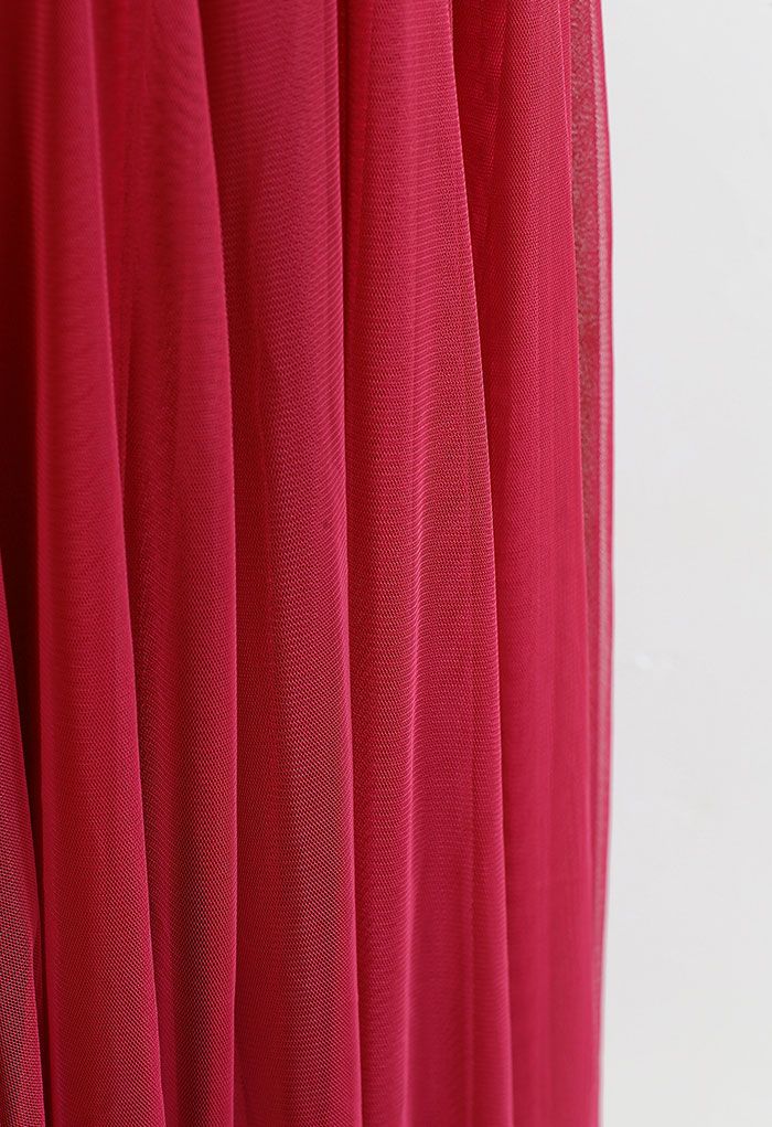 My Secret Garden Tulle Maxi Skirt in Red