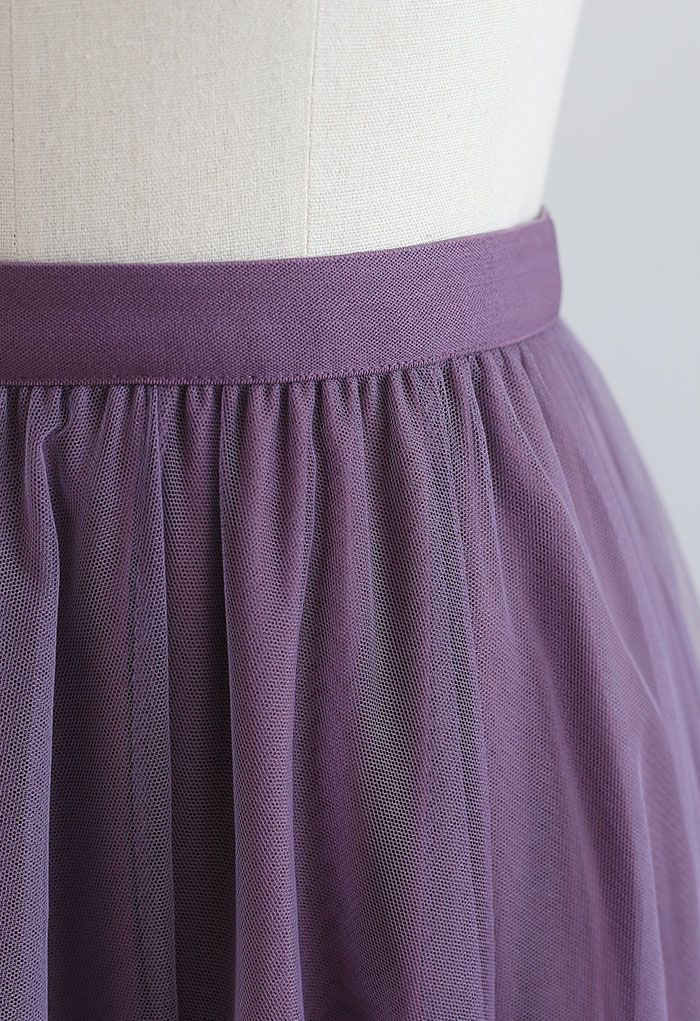 My Secret Garden Tulle Maxi Skirt in Purple