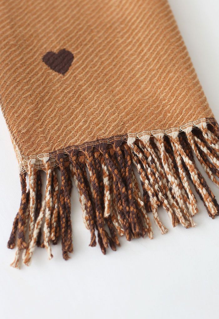 Lovely Heart Check Print Scarf