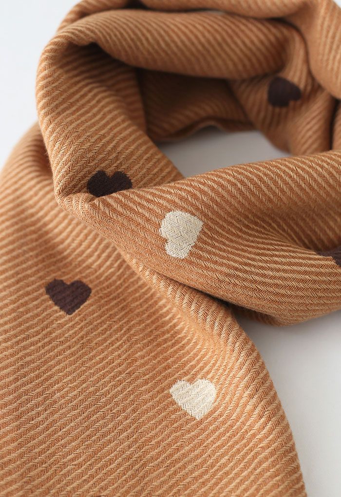 Lovely Heart Check Print Scarf