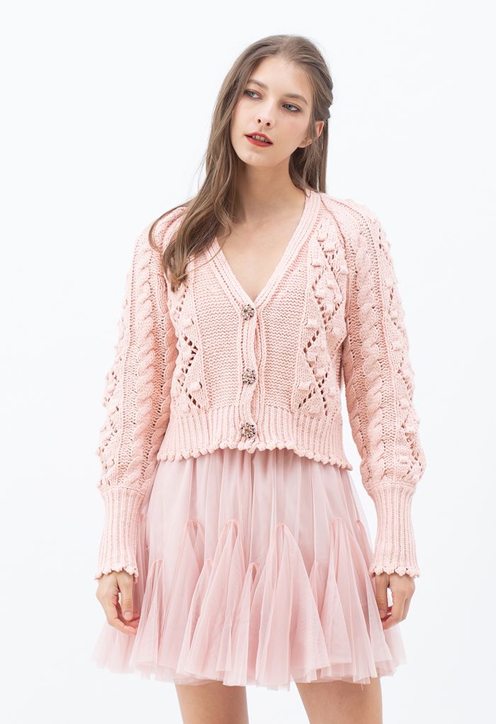 Ruffle Hem Mesh Tulle Mini Skirt in Pink