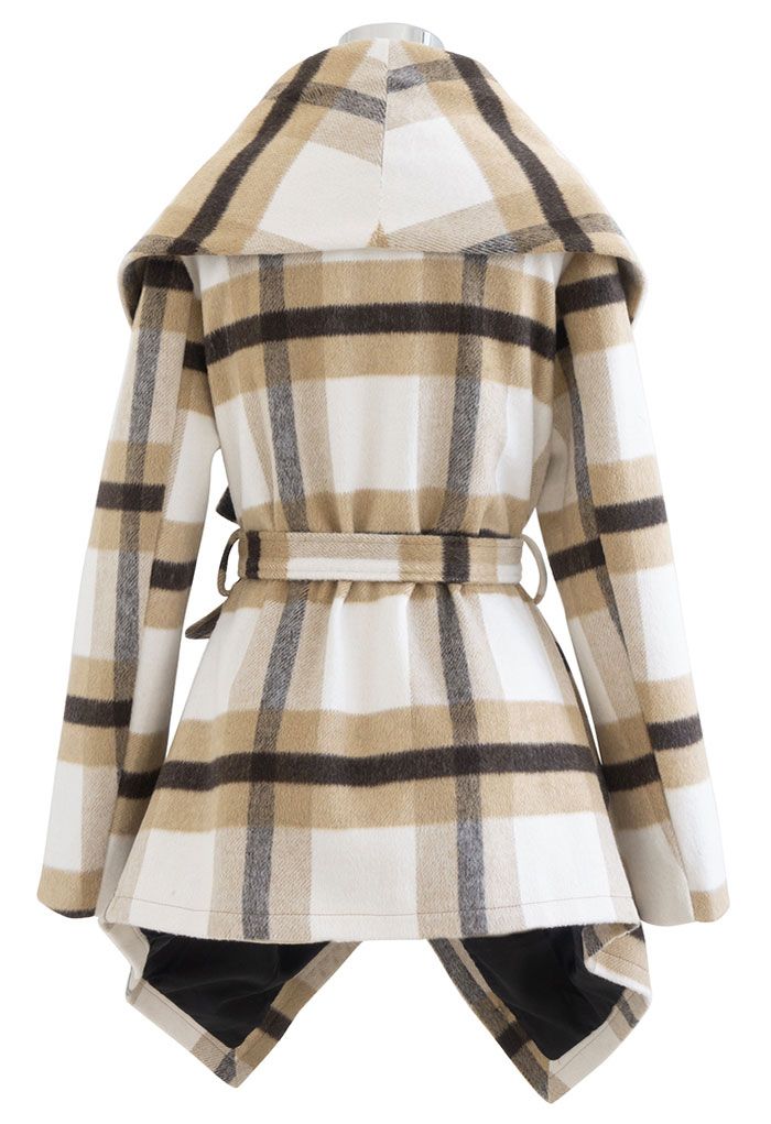 Prairie Check Rabato Coat in Light Tan