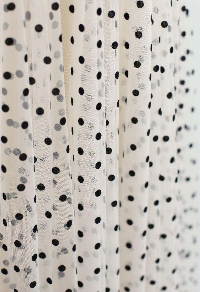 My Secret Garden Tulle Maxi Skirt in Cream Dots