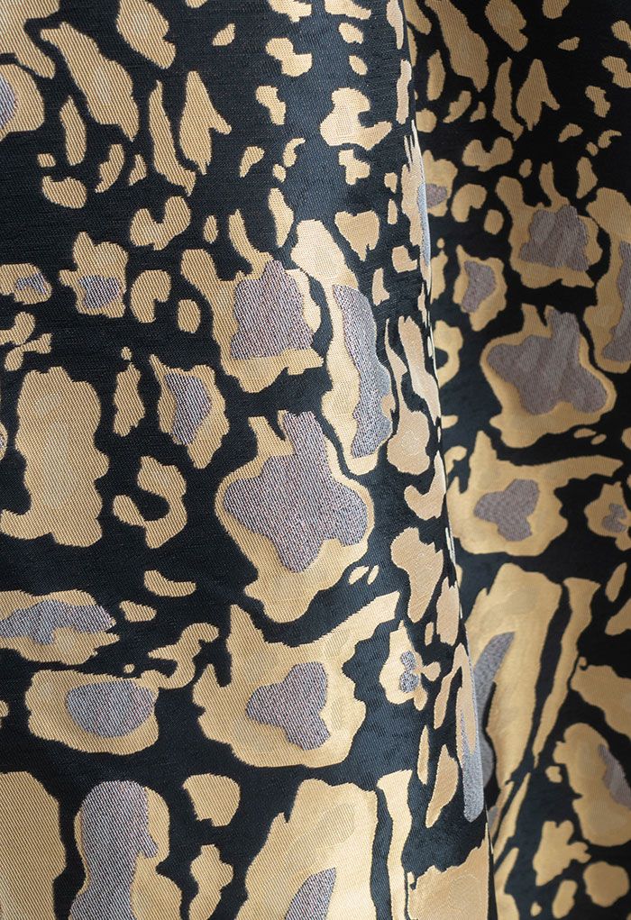 Irregular Spot Jacquard A-Line Pleated Skirt