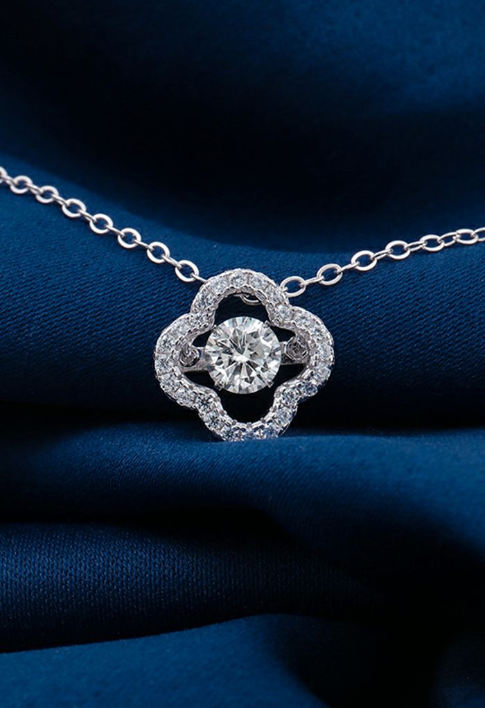 Four Leaf Clover Moissanite Diamond Necklace