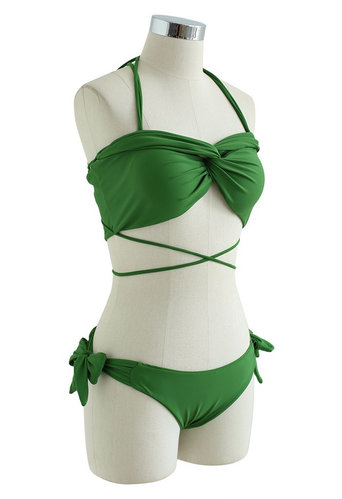 Halter Neck Tie Knot Bikini Set
