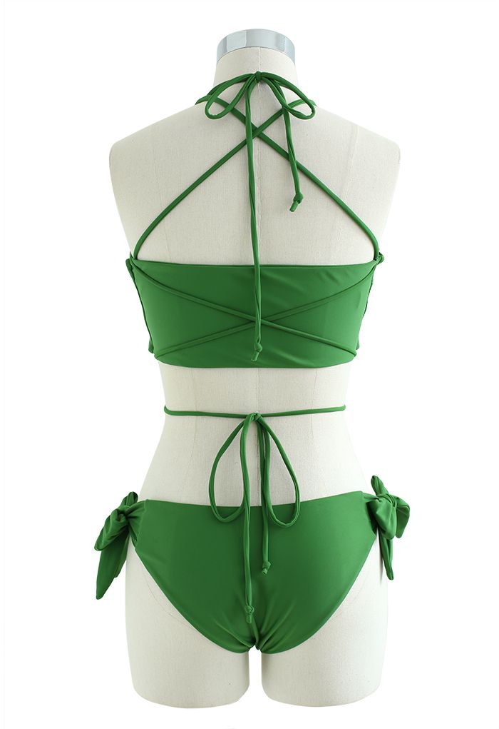 Halter Neck Tie Knot Bikini Set