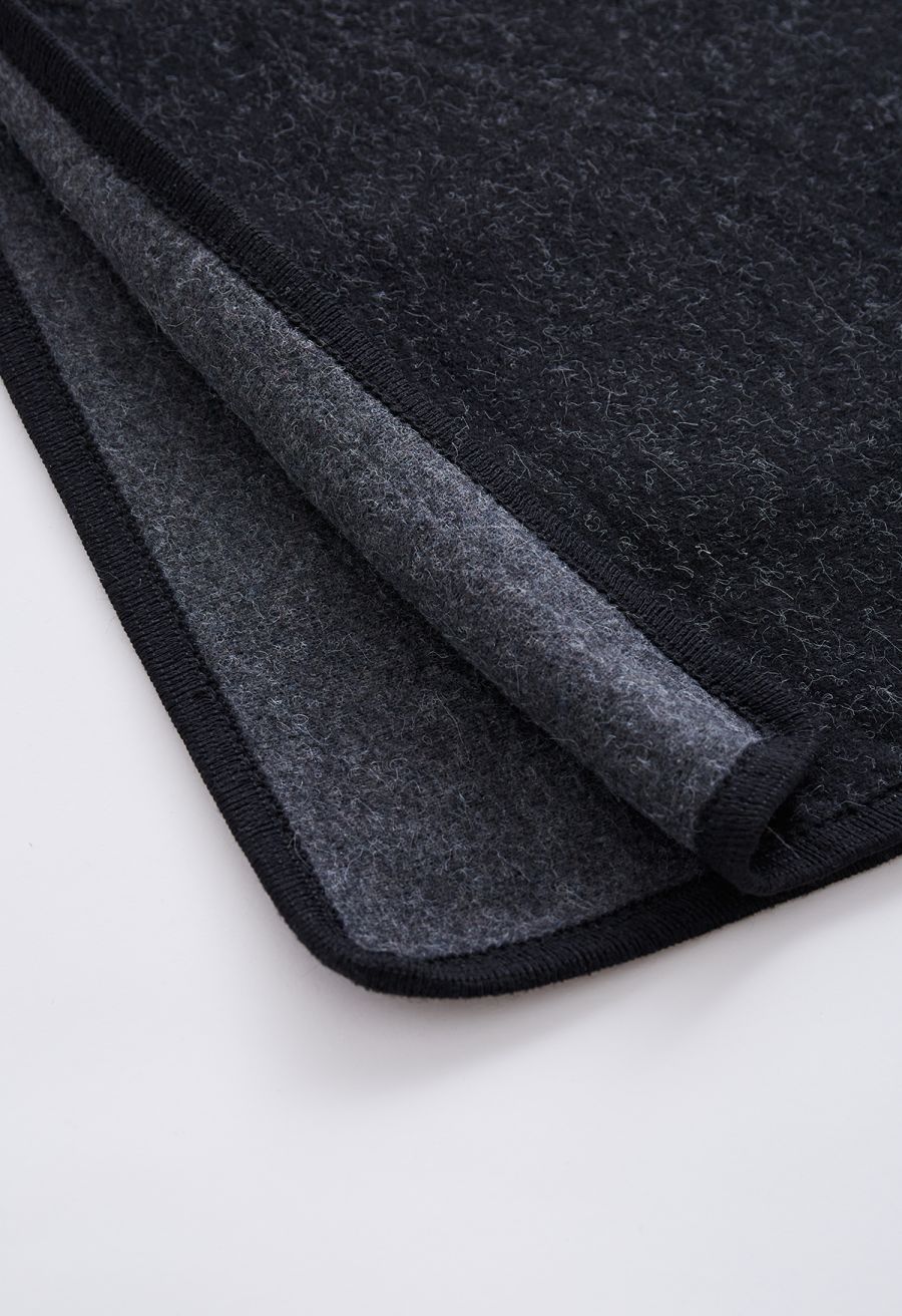 Cozy Faux Fur Hooded Poncho in Black