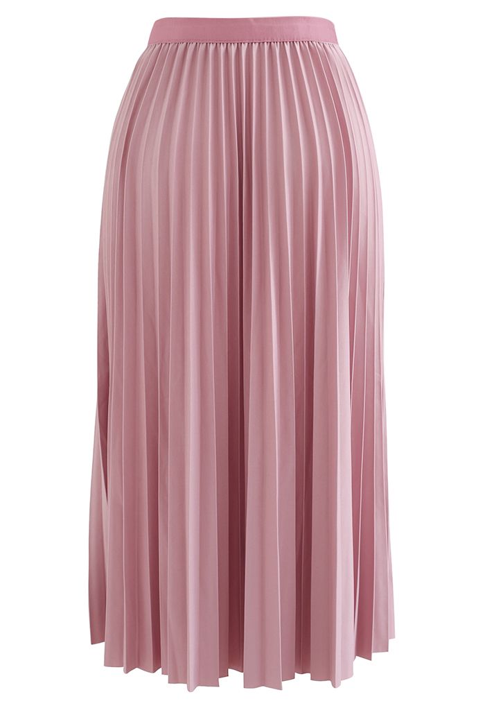 Simplicity Pleated Midi Skirt in Pink