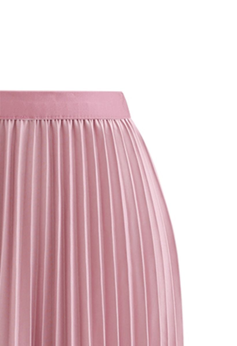 Simplicity Pleated Midi Skirt in Pink