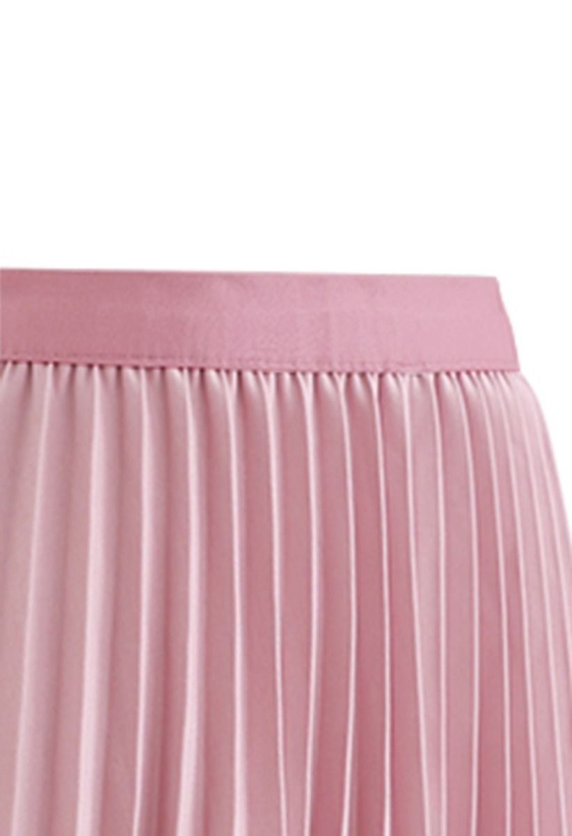 Simplicity Pleated Midi Skirt in Pink