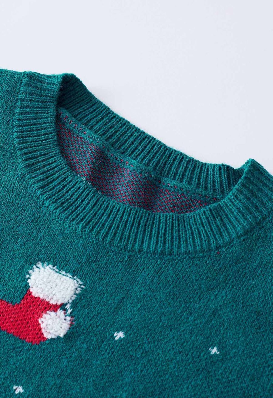 Christmas Stocking Snowflake Knit Sweater
