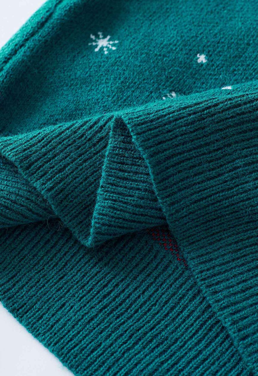 Christmas Stocking Snowflake Knit Sweater