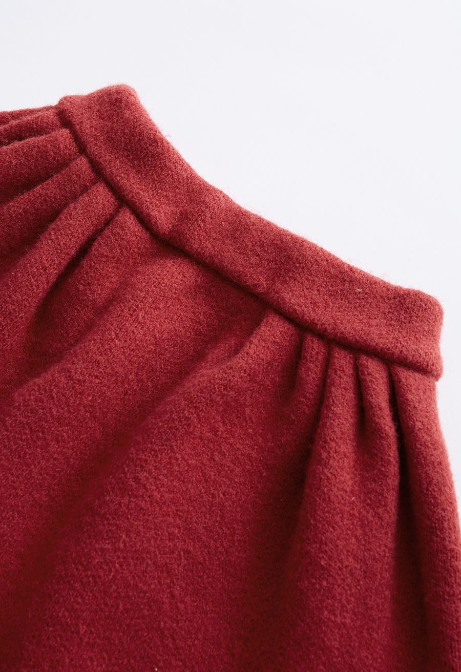 Solid Color Pleated Skirt For Kids