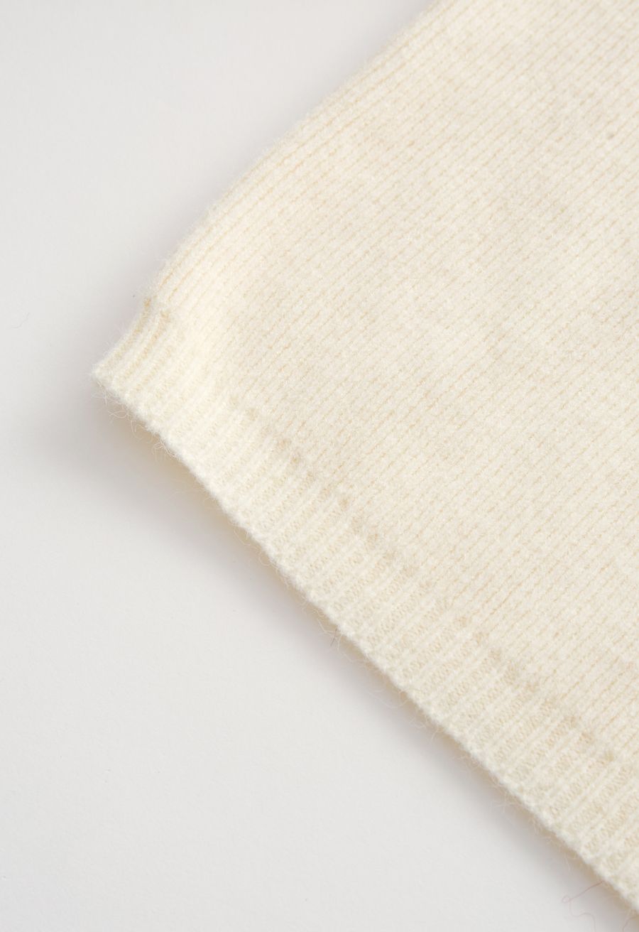 Doll Collar Puff Sleeves Sweater in Ivory For Kids