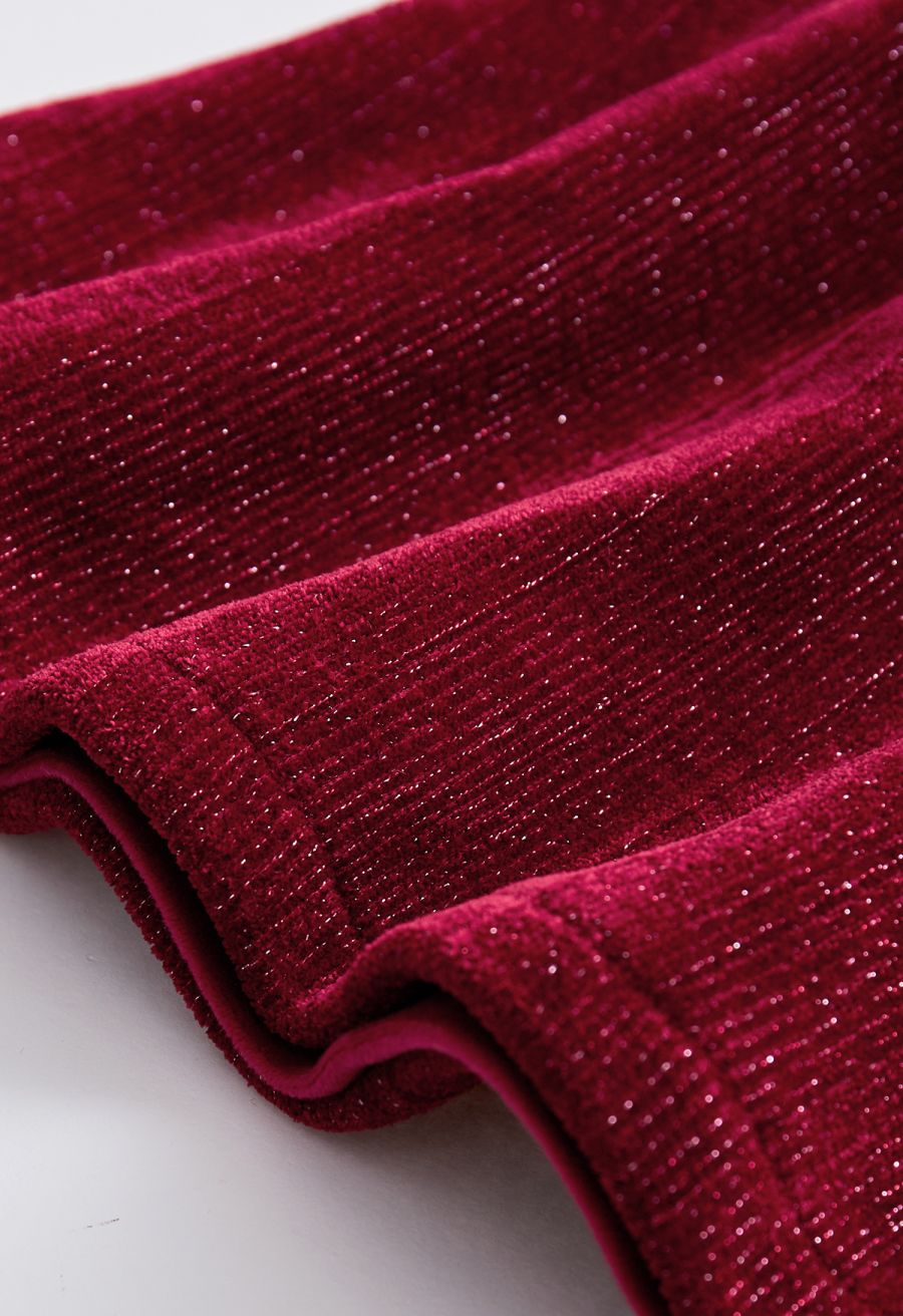 Glimmer Solid Color Mini Skirt For Kids