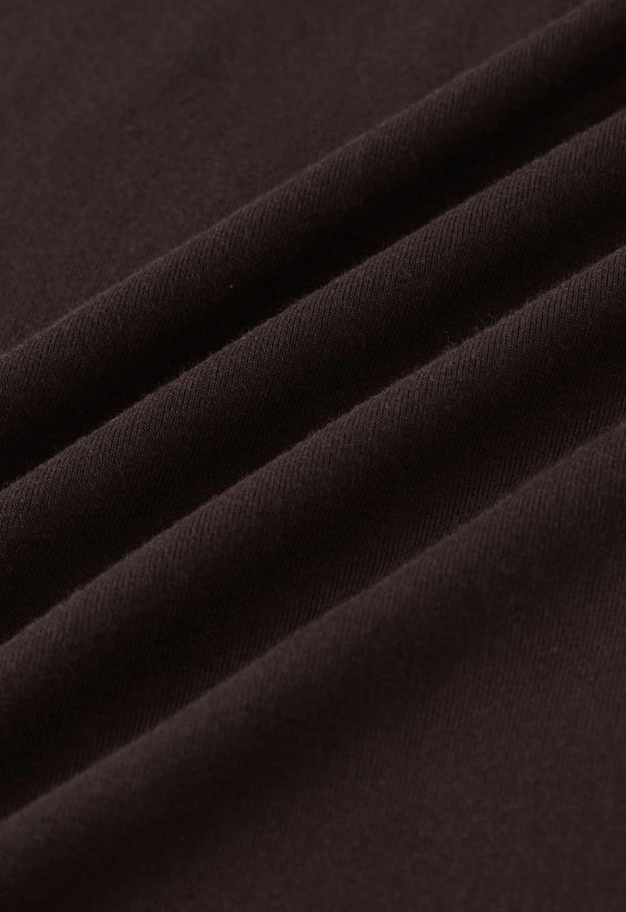 Ruched Long Sleeves Top in Brown