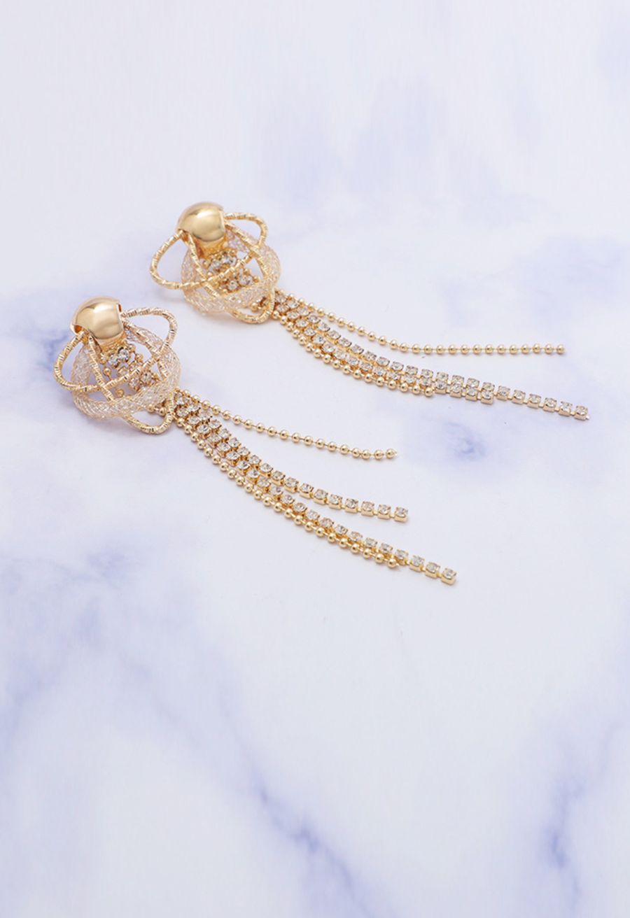 Multiple Loops Tassel Dangle Earrings