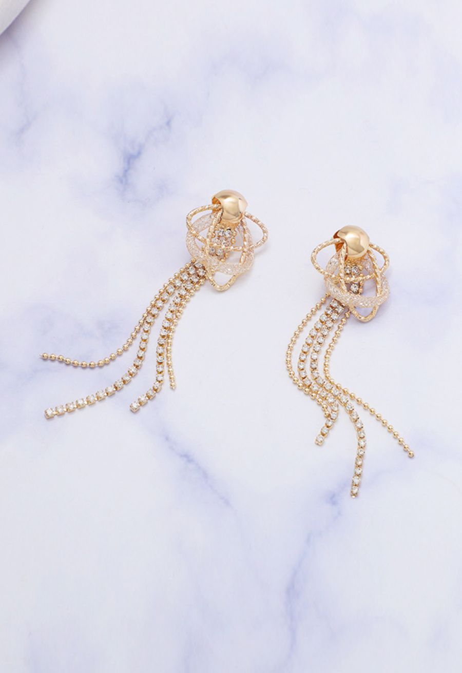 Multiple Loops Tassel Dangle Earrings