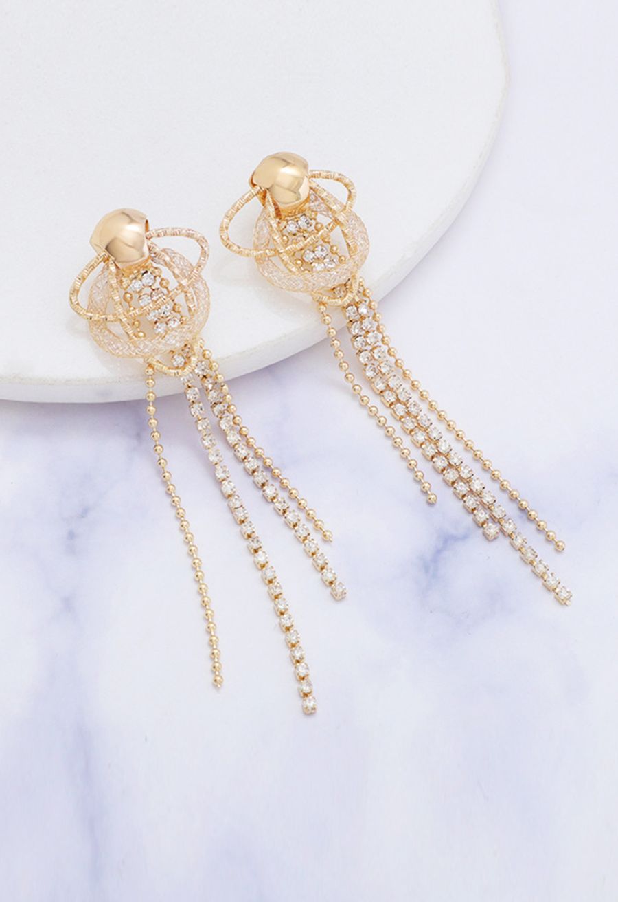 Multiple Loops Tassel Dangle Earrings