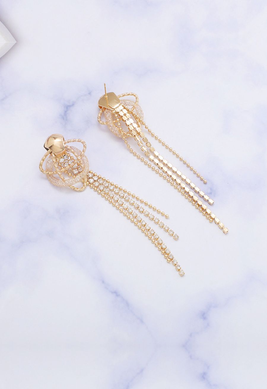 Multiple Loops Tassel Dangle Earrings