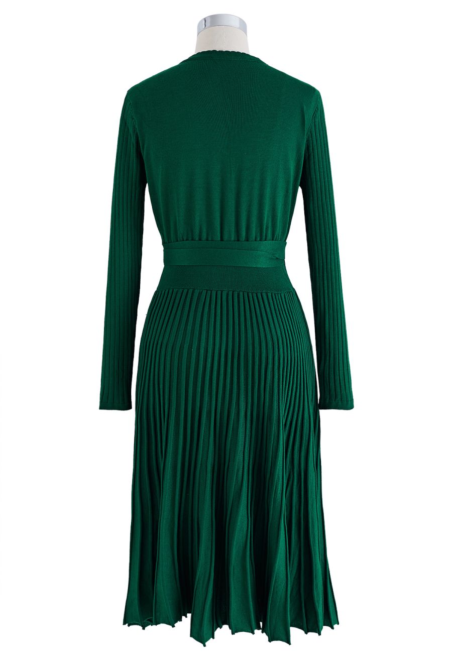 Embrace a Lithe Knitted Dress in Emerald