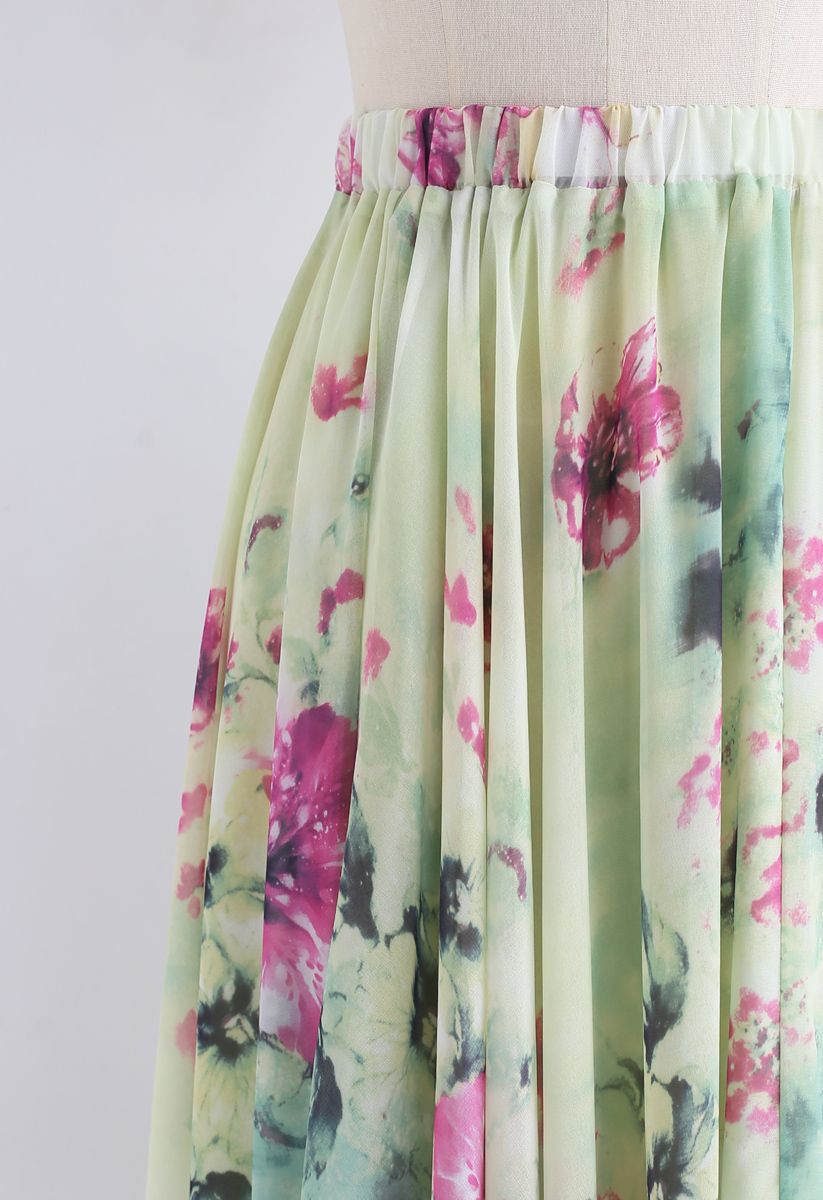 Floral and Frill Maxi Skirt