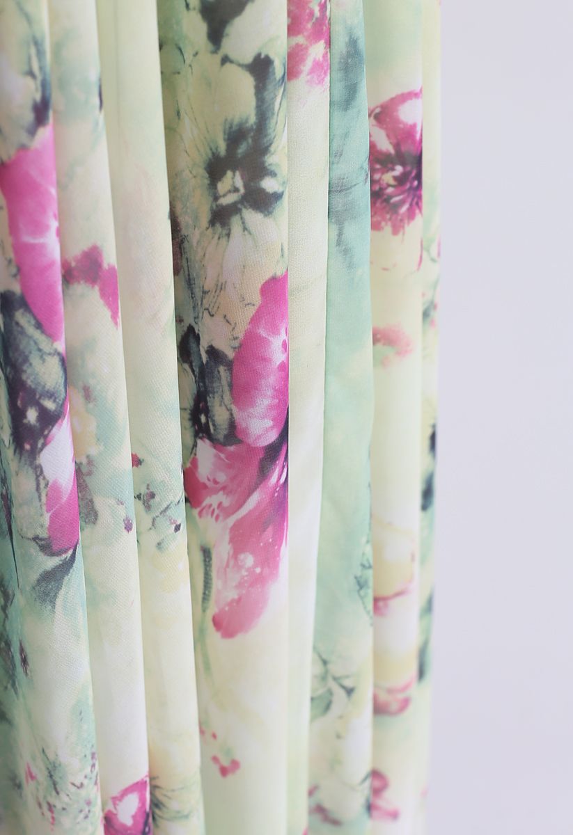 Floral and Frill Maxi Skirt