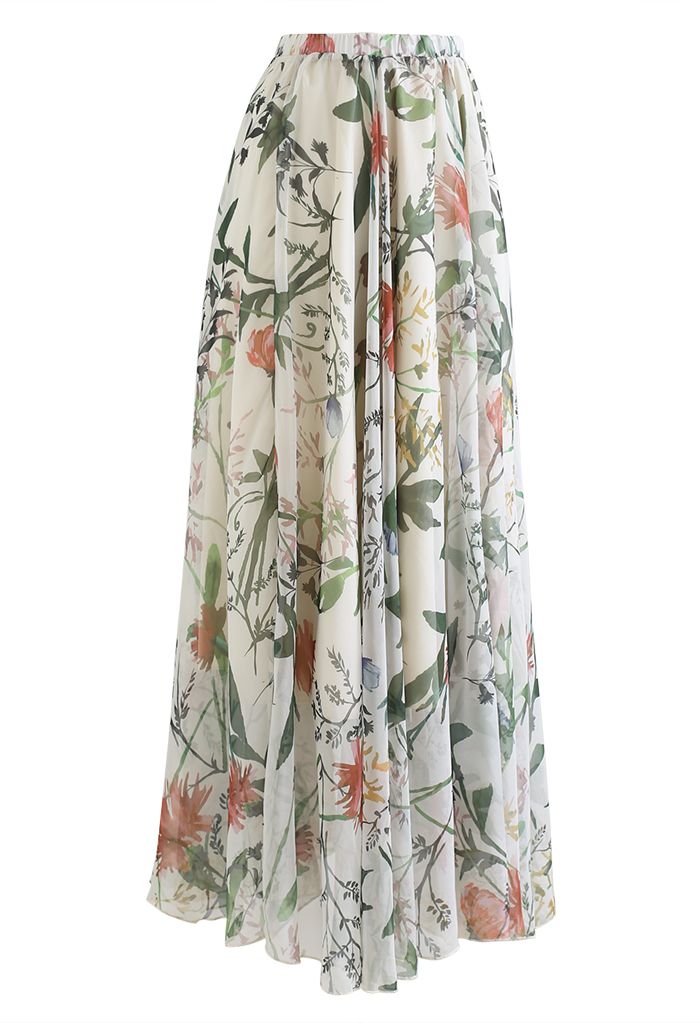 Bring the Blossom Floral Maxi Skirt