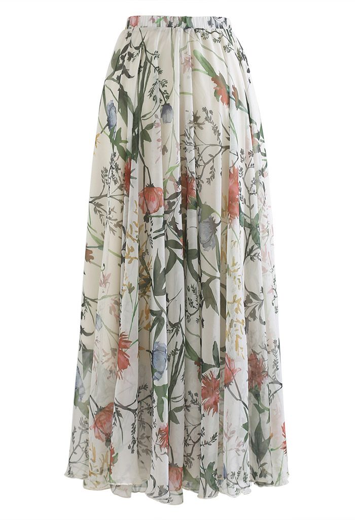 Bring the Blossom Floral Maxi Skirt