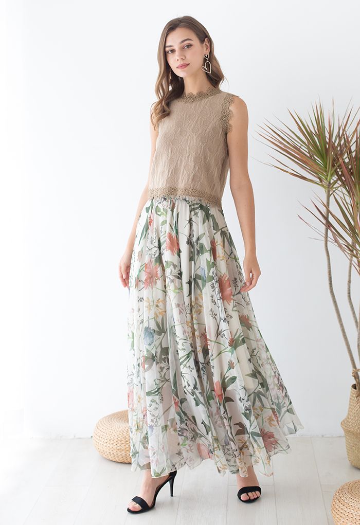Bring the Blossom Floral Maxi Skirt