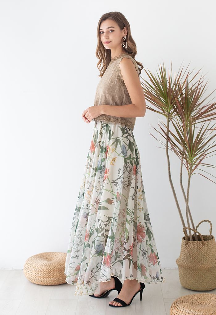Bring the Blossom Floral Maxi Skirt