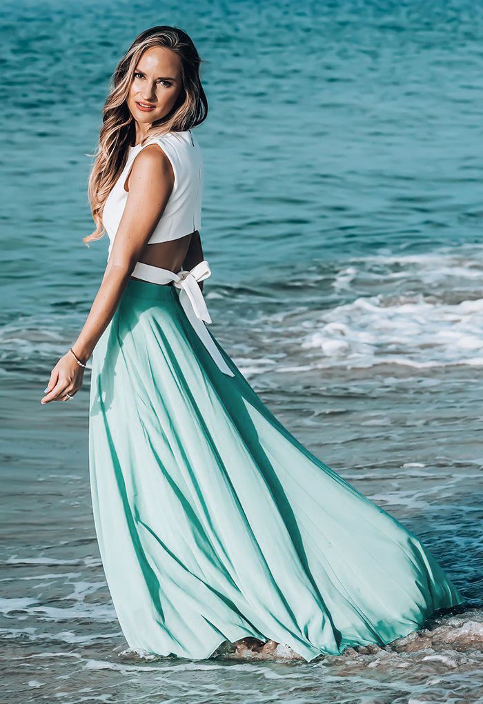 Timeless Favorite Chiffon Maxi Skirt in Mint