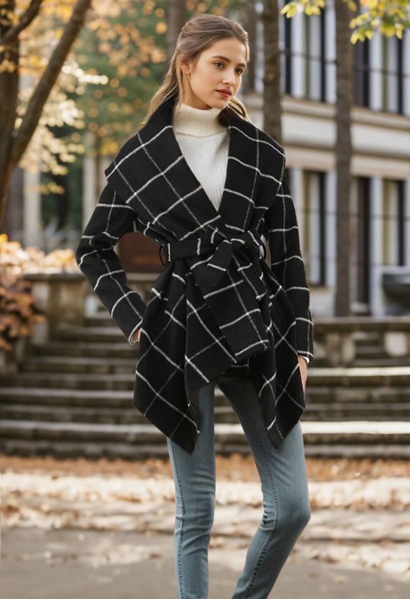 Prairie Grid Rabato Coat in Black