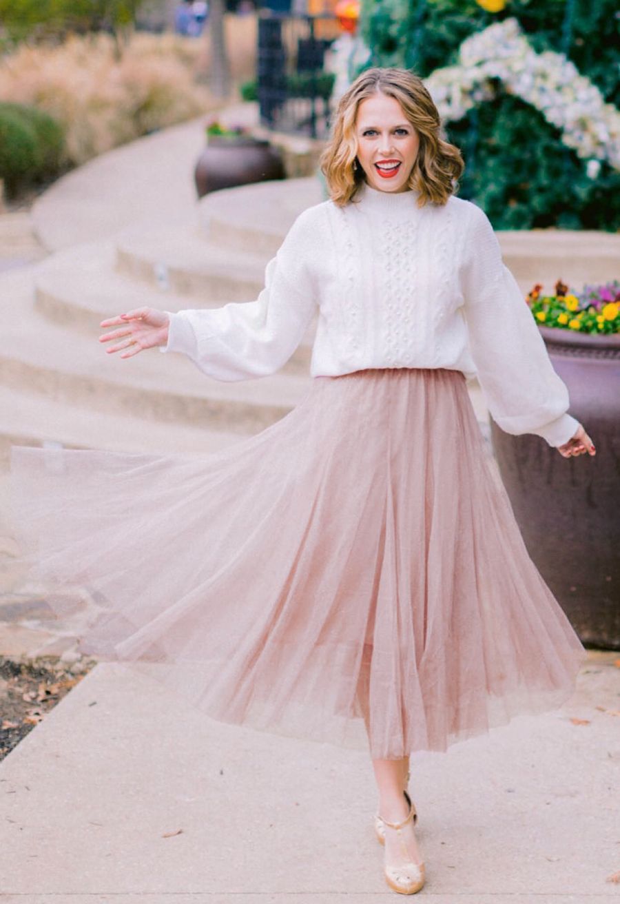 My Secret Garden Tulle Maxi Skirt in Pink