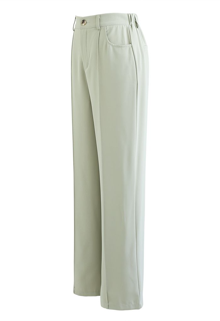 Breezy Solid Color Casual Pants in Pistachio