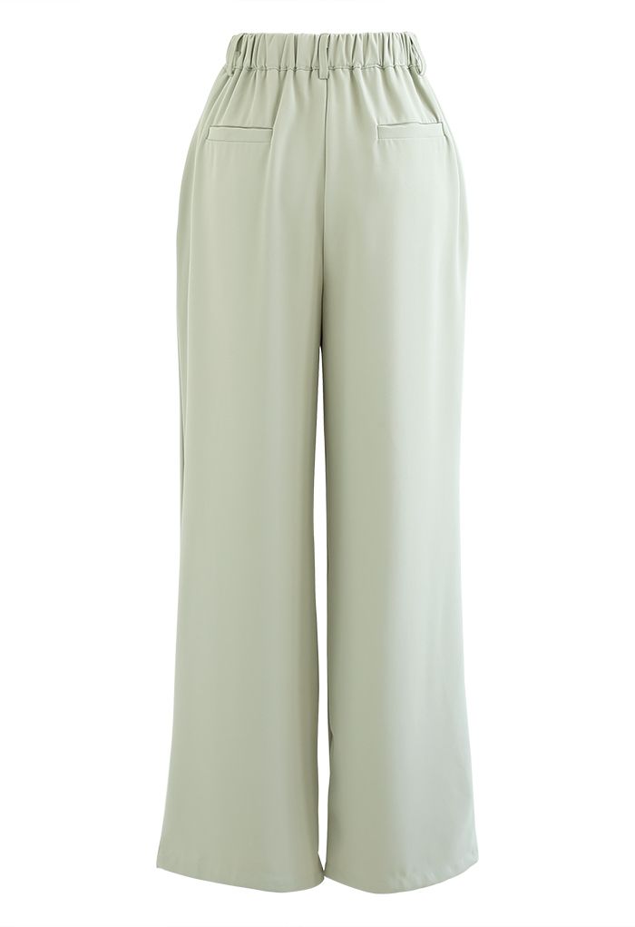 Breezy Solid Color Casual Pants in Pistachio