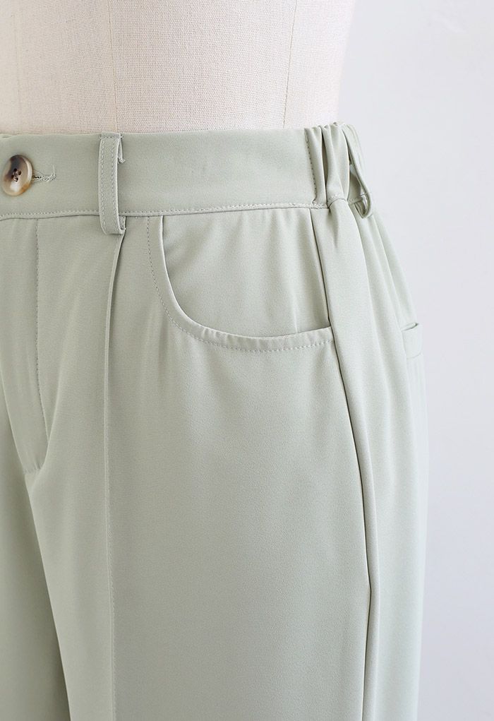 Breezy Solid Color Casual Pants in Pistachio