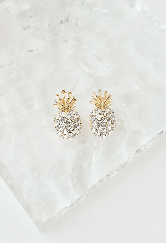 Crystal Pineapple Stud Earrings