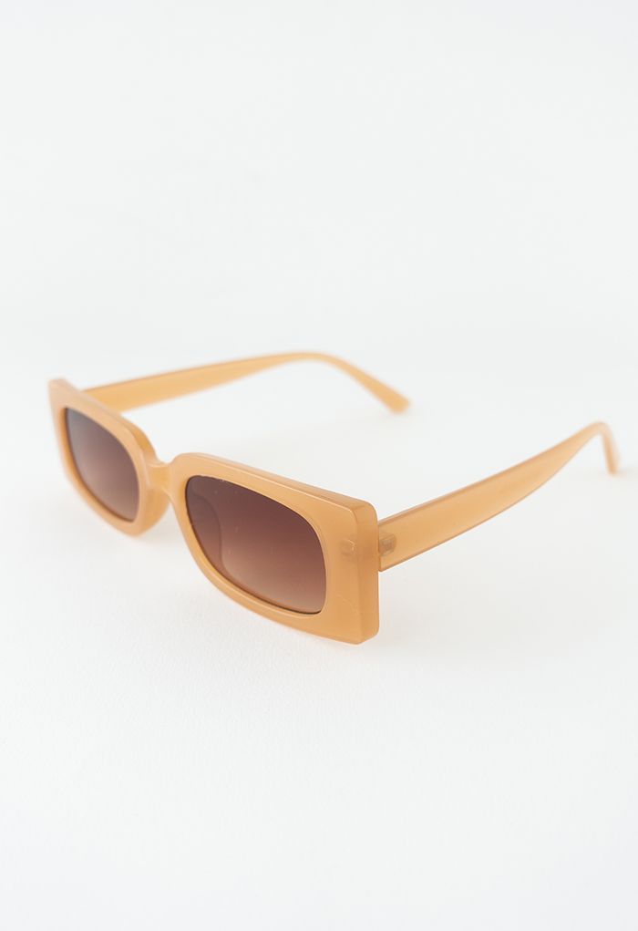 Full-Rim Rectangle Sunglasses in Orange
