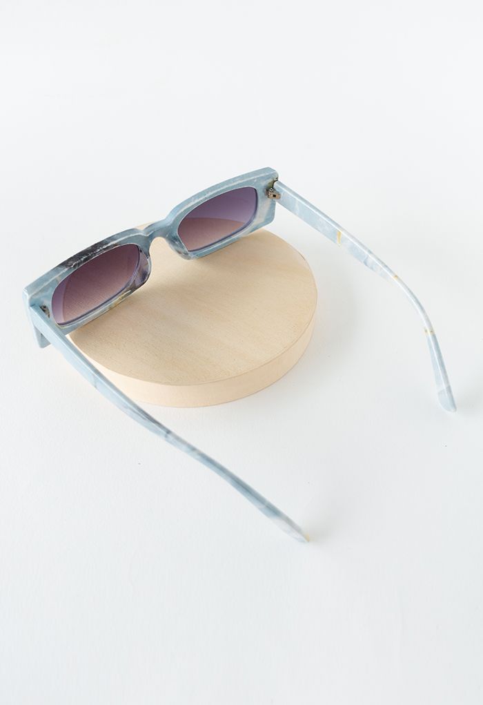 Full-Rim Rectangle Sunglasses in Blue