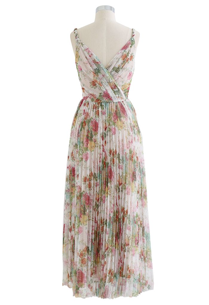 Spring Break Wrap Pleated Mesh Cami Dress