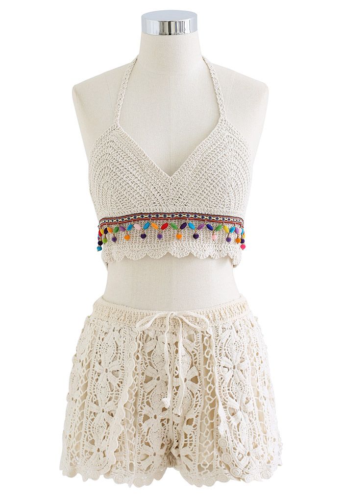 Three-Piece Bohemia Crochet Beach Set