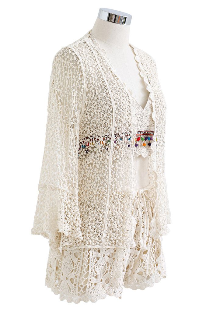 Three-Piece Bohemia Crochet Beach Set