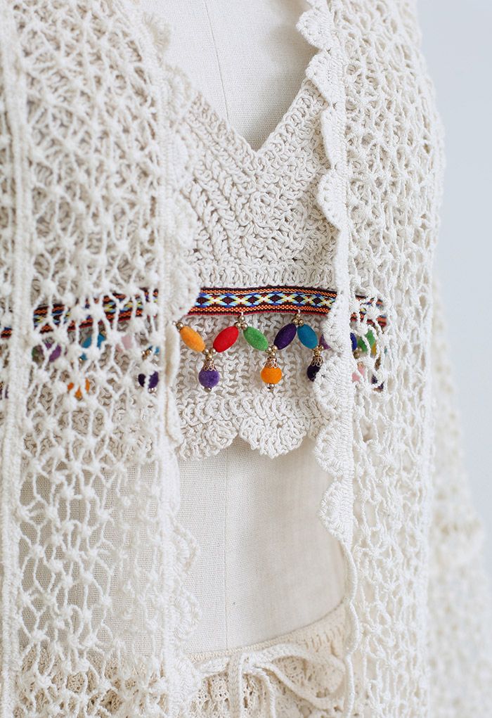Three-Piece Bohemia Crochet Beach Set
