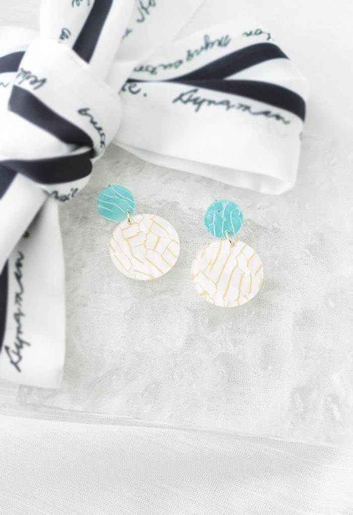 Marble Circle Drop Earrings