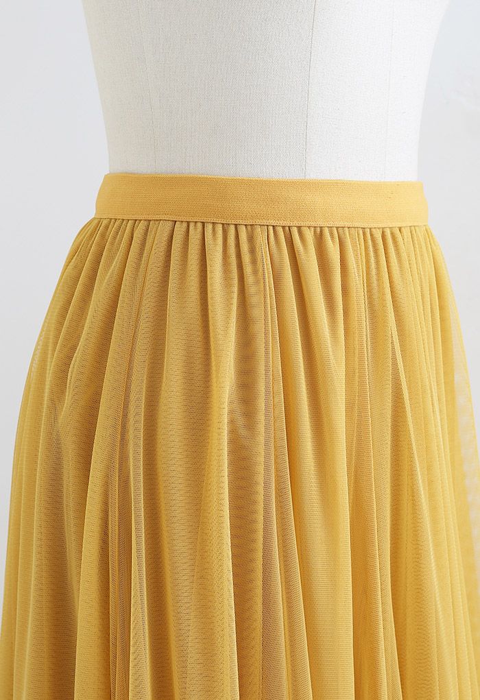 My Secret Garden Tulle Maxi Skirt in Yellow