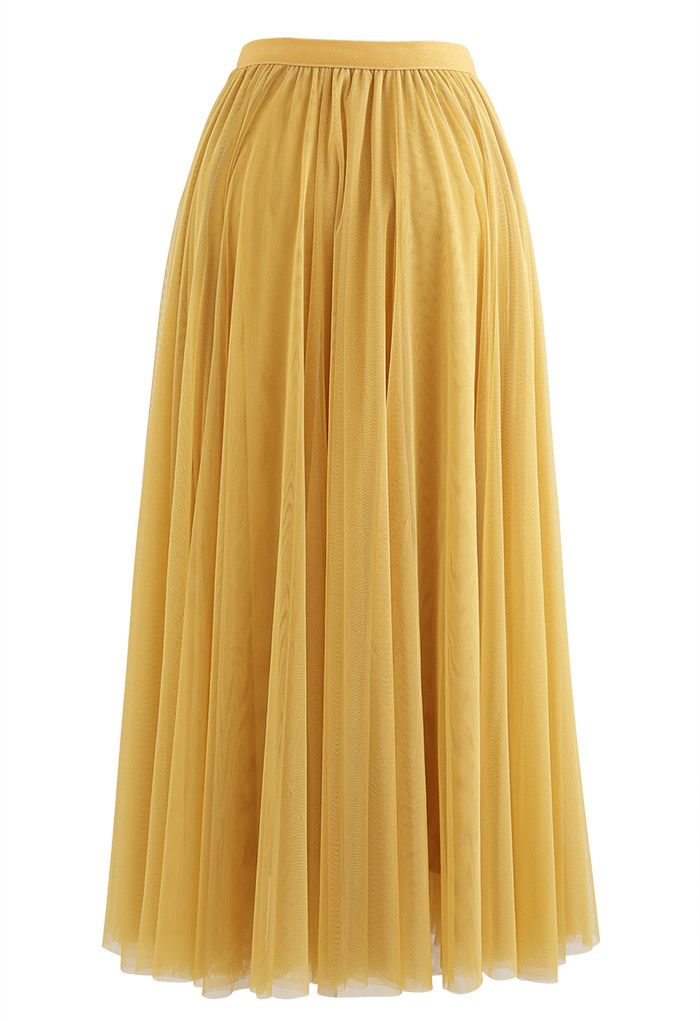 My Secret Garden Tulle Maxi Skirt in Yellow