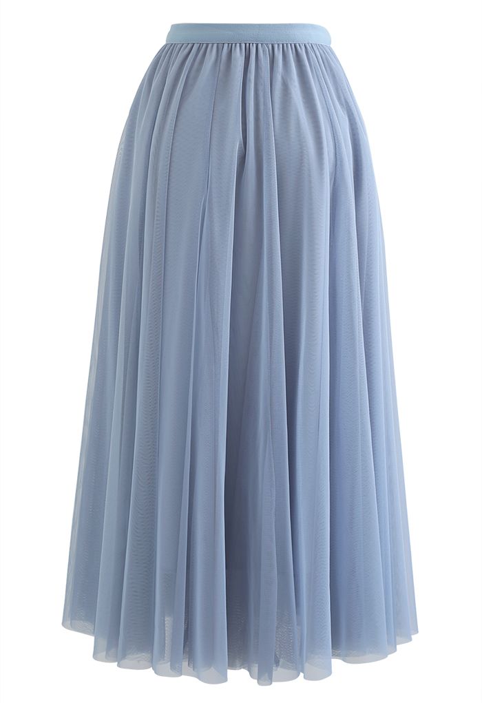 My Secret Garden Tulle Maxi Skirt in Blue